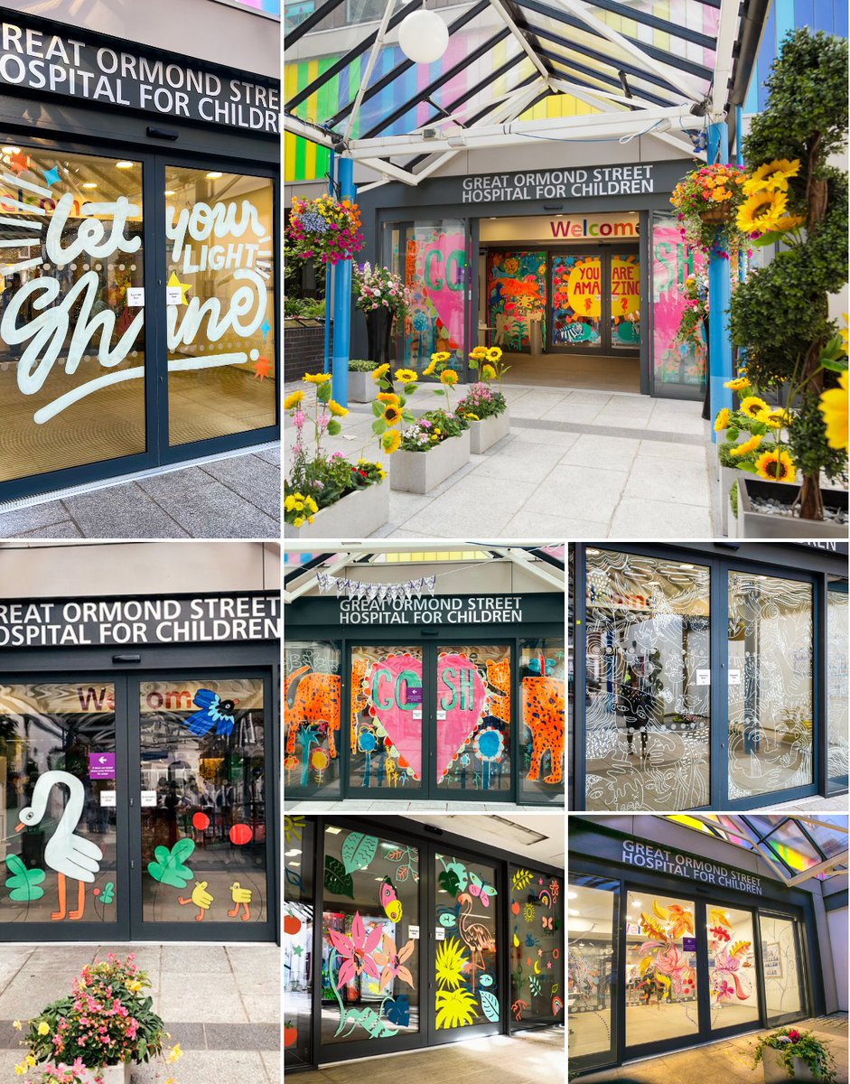 We're bidding farewell to our wonderful entrance as we make way for the construction of our new Children's Cancer Centre. 💙 Let's take a moment to appreciate some of the incredible designs created by GOSH Arts over the years. 🎨 Do you have a favourite design?