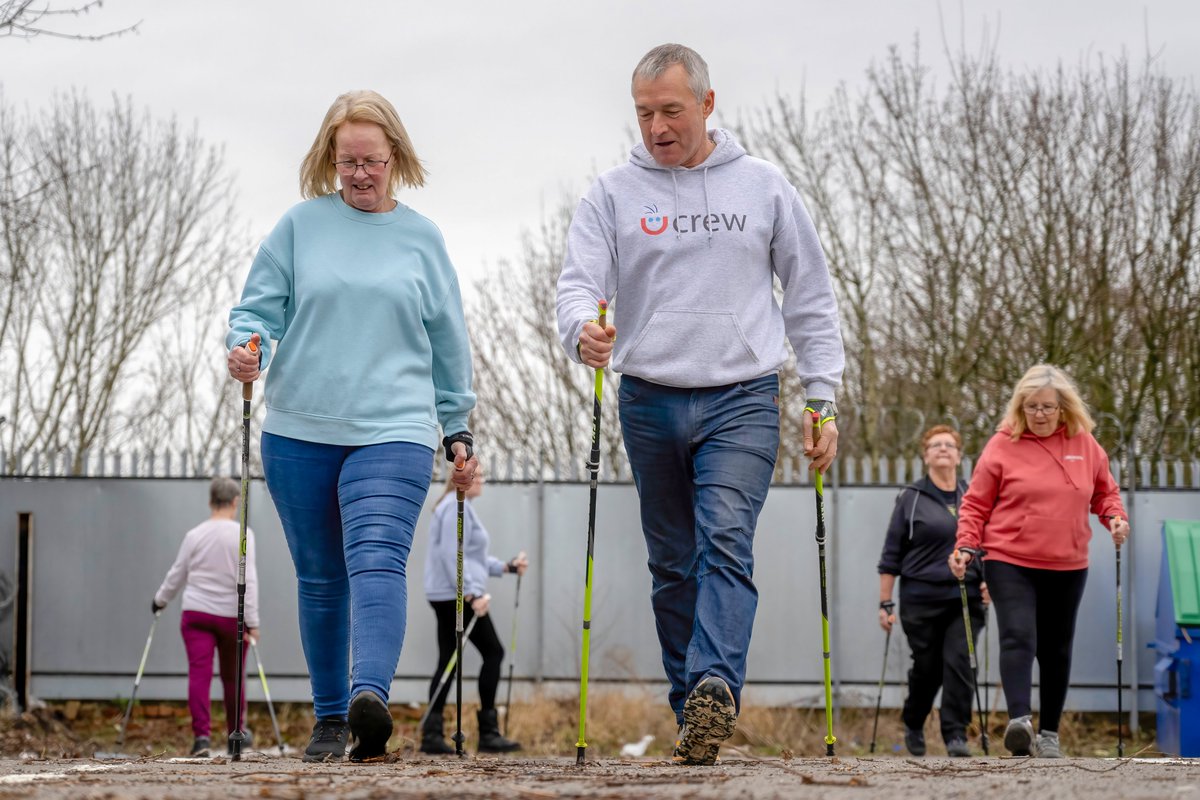 Here is Alan from @UProjects4U at our Health and Wellbeing event yesterday at Eastern Pavilion delivering a taster Nordic Walking session with those in attendance. Thank you to everyone for coming and being involved!