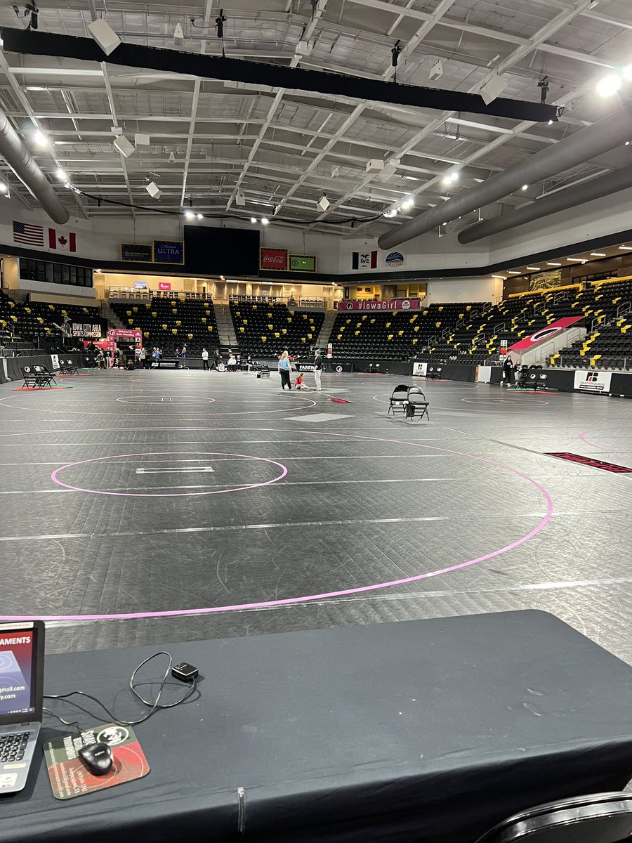 WahawkW's tweet photo. Day 1 of Girls State Wrestling! 🤼‍♀️ The calm before the storm https://t.co/t0fjkNNvpq