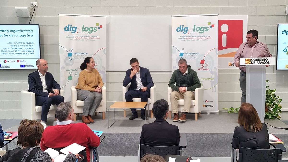 cifpa_aragon's tweet photo. En @cifpa_aragon ha tenido lugar el evento multiplicador del Proyecto DIGinLOGS Los recursos didácticos generados en este proyecto europeo se han mostrado a representantes de la Administración, centros y empresas 
@AFT_TL @actionsynergy1 @Inycom @GobAragon @educaciongob @sepiegob https://t.co/kbwtGJZsQP