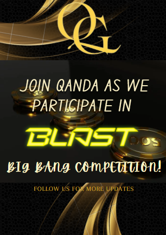 🚀Exciting news! 🌟 Qanda is thrilled to announce our participation in the BLAST Big Bang Competition on the BLAST L2 protocol testnet! 🎉
🕹️Join us in testing the new BLAST testnet via Qanda . Earn points to qualify our upcoming airdrop! 🚀 #Qanda #BLAST #ETH #BigBangCompetition