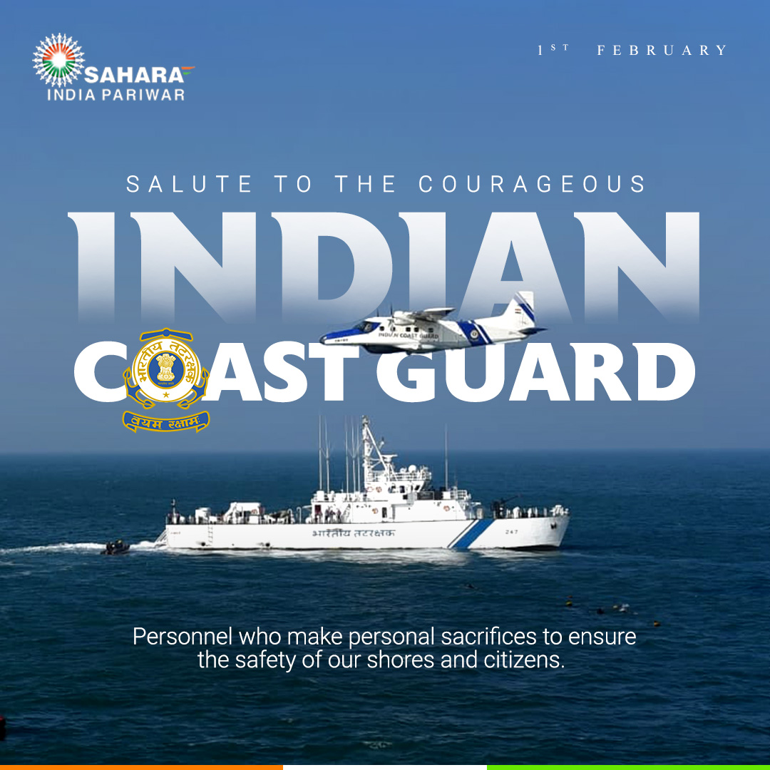 We salute the brave Coast Guard personnel for their selfless commitment to safeguarding India's borders, waters, and people at personal risk and sacrifice. #CoastGuardDay #SaharaIndia #saharaindiagroup #coastlinemarine #SaharaIndiaPariwar