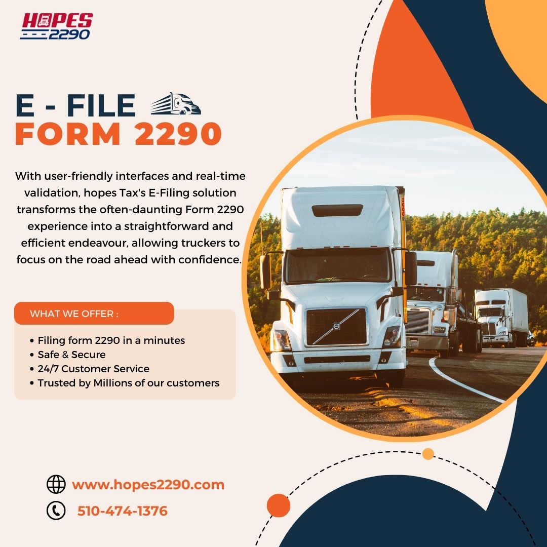hopes2290usa's tweet photo. #Form2290 experience into a straightforward and efficient endeavor, allowing truckers to focus on the road ahead with confidence..#EasyFiling #truckdaily #truckernation #trucker4life #truckerforlife #truckersview #truckerproblems #efile2290 #HVUT #truckers #2290filing https://t.co/30PvNUbrTW
