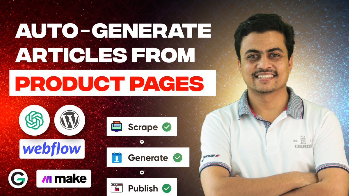 Check out this Amazing Tech Demo 🔥
Scrape data from Web and Generate Content to post on Social Media and creating Personalized Mail - All in One! 
Video Out 👉youtu.be/ay8igynbUNc