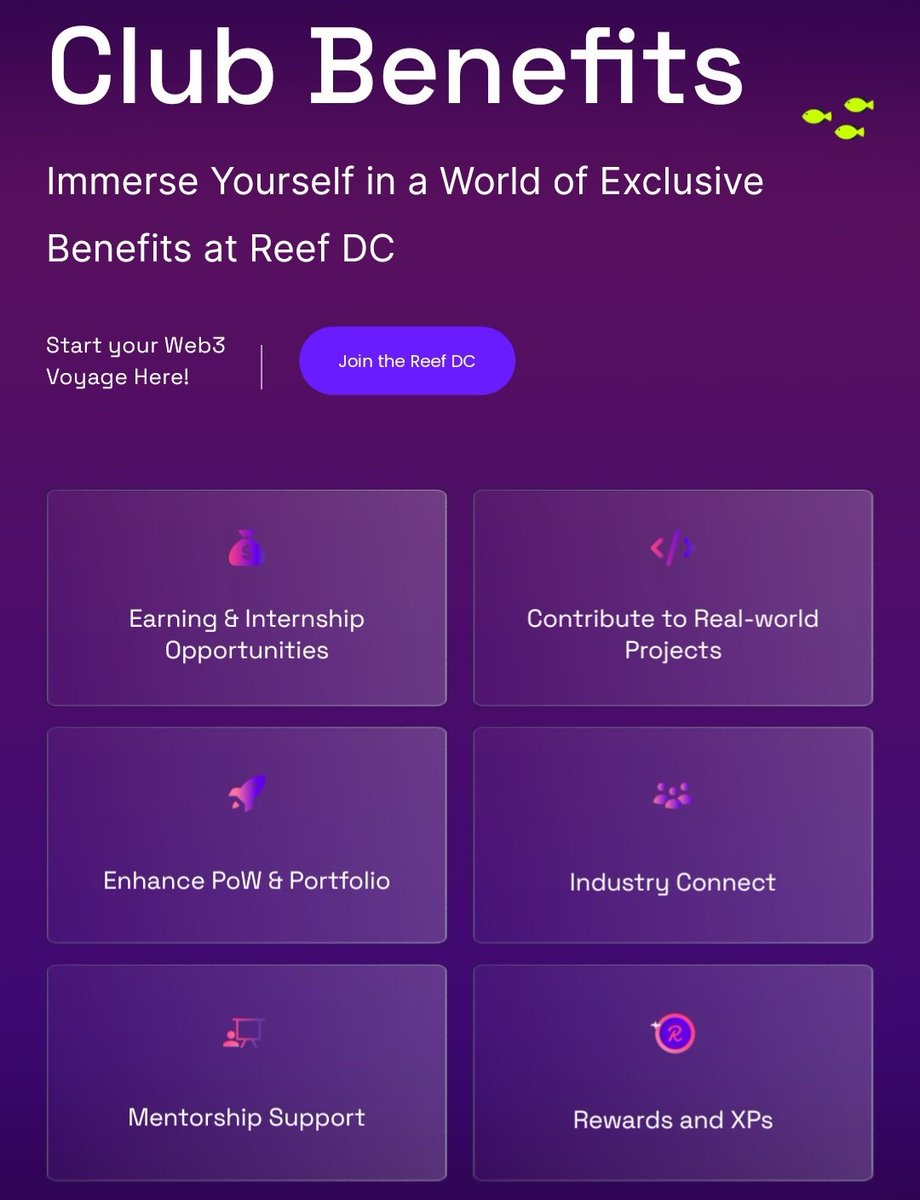 Reef_Chain's tweet image. 🐠🧑‍💻 The #ReefDC Website is LIVE!

The ultimate club for Web3 enthusiasts, Reef DC’s intuitive website is flourishing with great insights into: 

🌊Mission &amp;amp; club structure
🌊Joining process, levels &amp;amp; badges
🌊Docs &amp;amp; resources
+ more

Check &amp;amp; join now: reef-dc.reef.io