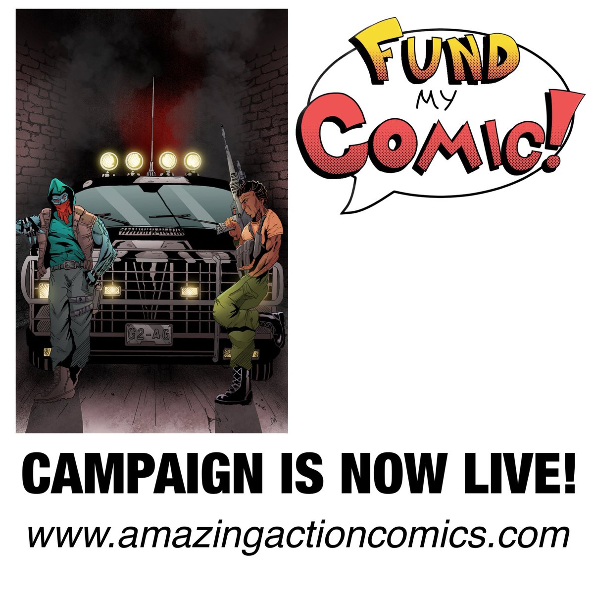 amazingactionc's tweet photo. We are now LIVE! Get your hands on the next volume of PROJECT: SHADOW BREED and support indie comics. https://t.co/NP99V7WsGi for details. #fundmycomic #projectshadowbreed  #amazingactioncomics  #comics  #indiecomics #independentcomics #comicpublisher  #readsomethingamazing https://t.co/Z0zzM3Kb5J