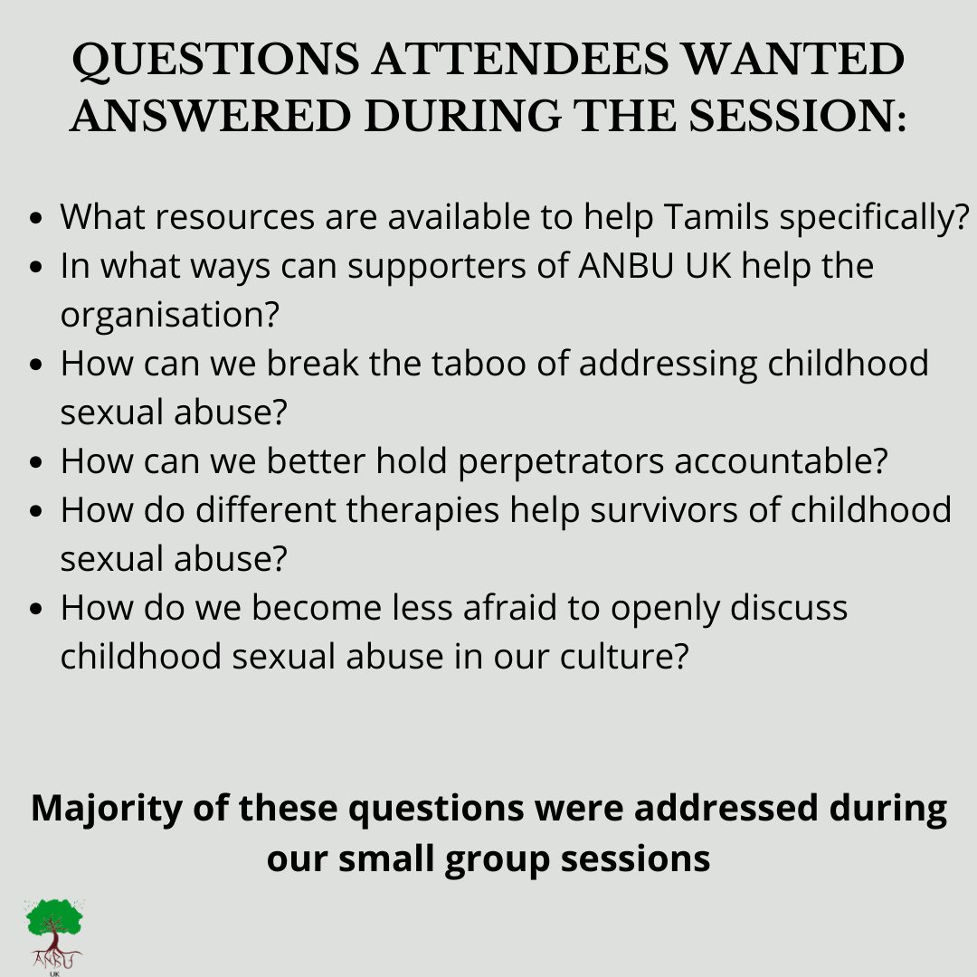ANBU_UK's tweet photo. In December, we hosted our third Open Dialogues workshop.
We presented key issues regarding CSA cases and why it is necessary to address them, in order to safeguard the community more effectively.
Thank you all for attending and engaging in the discussions.
#spreadANBU 💚 https://t.co/qjTjtVylva