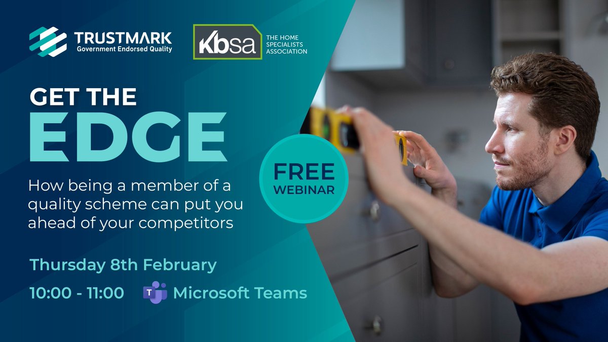 There's only 1 week left to register your place for the 'Get the Edge' free webinar in collaboration with @TrustMarkUK. Visit buff.ly/42hUY6S to register your place. #Kbsa #TrustMark #KBB #IndependentRetailers #ConsumerProtection