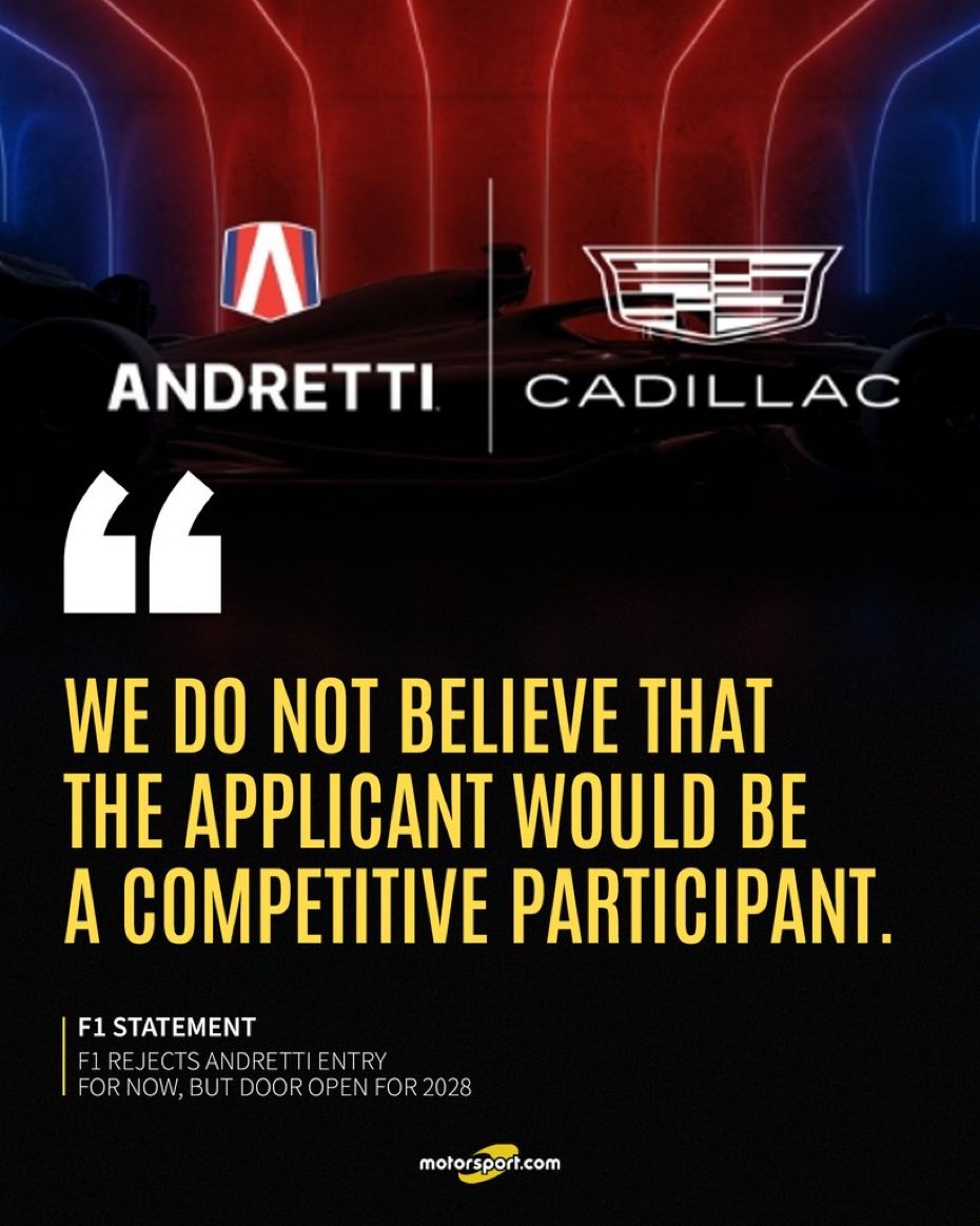 Bower_David's tweet photo. So sad and so very elitist. 
#F1 #Andretti https://t.co/JpADfxB4R4