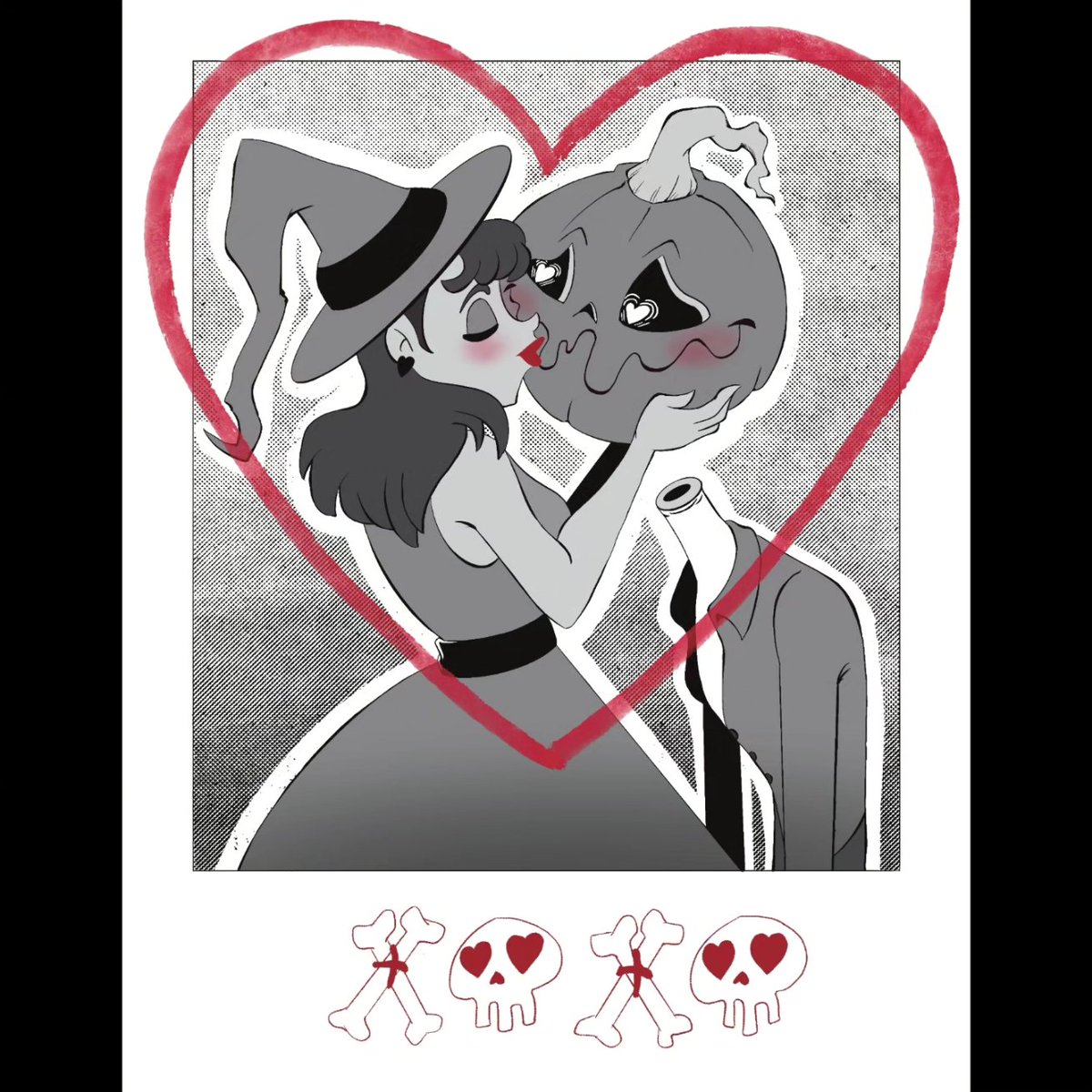 DaisitasDesign's tweet photo. It's the month of love 💖 So here's the new rendition of my favorite couple 🥰 scroll through to see my other drawings of the witch with her pumpkin headed boyfriend 💚 #CoupleGoals #February #witch #pumpkin #sothisislove #illustration https://t.co/WkrrwXUAjD