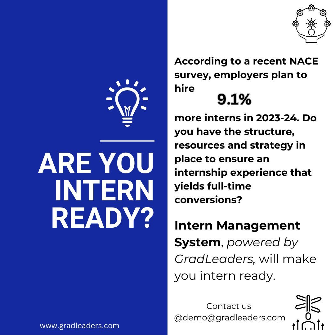 GradLeaders's tweet image. Is your tech stack lacking a central hub for all intern program stakeholders, workflows, communications and reporting? If so,  check out Intern Management System, powered by GradLeaders - 
gradleaders.com/internship-man… 
#internmanagement