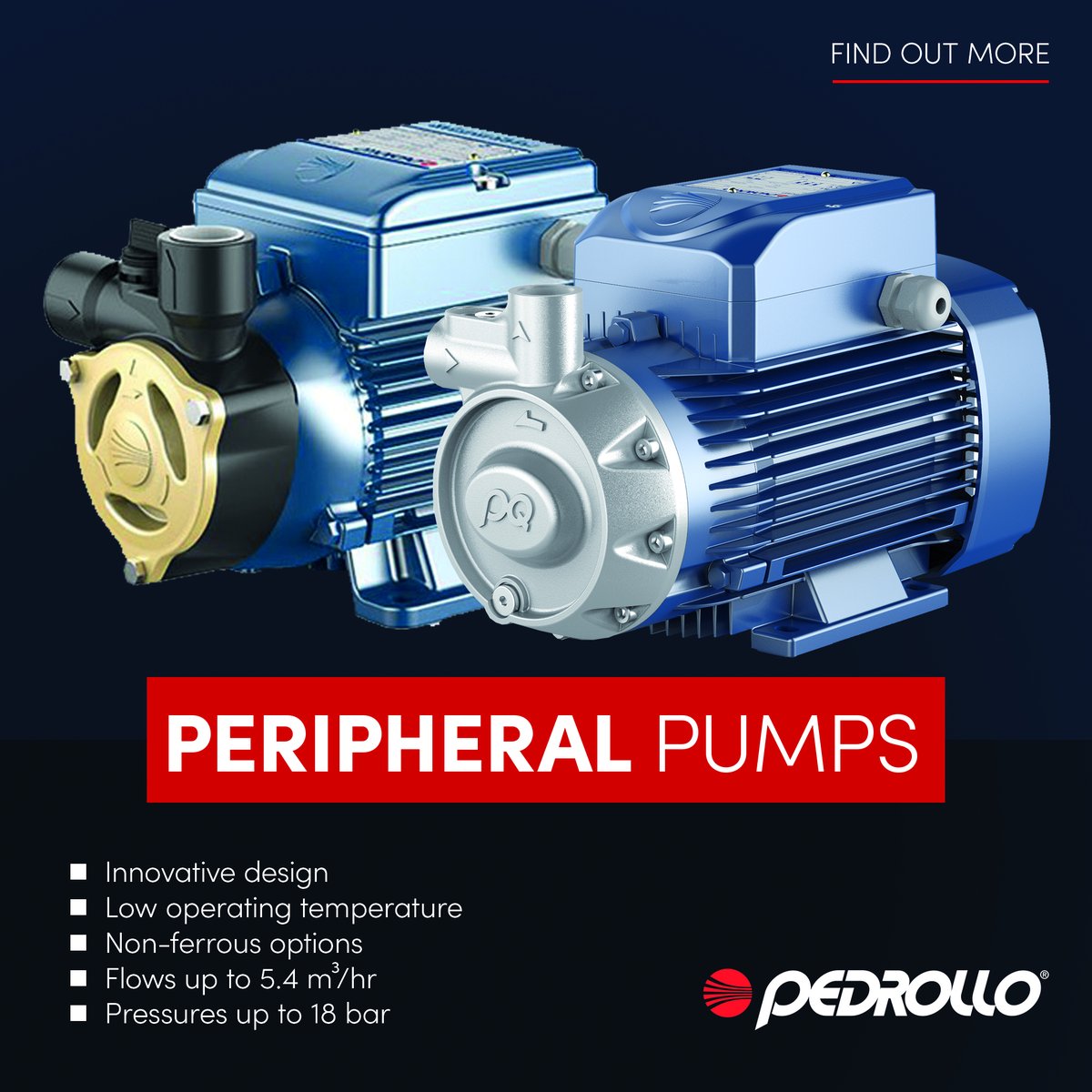 PedrolloD's tweet photo. Pedrollo is a market leader in the #peripheralpump #sector, renowned for its #reliability, design, and #efficiency. Their innovative peripheral pump range is designed for a variety of applications and offers excellent performance across the whole range. 
 #Performance  #OEM https://t.co/lRh22c0OKi
