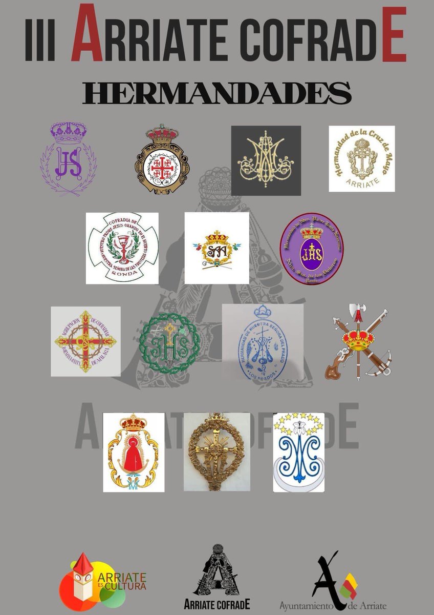 feriacofrade's tweet photo. 📄📜HERMANDADES Y COFRADÍAS PARTICIPANTES EN EL II “ARRIATE COFRADE”📄📜

🏛️Desde el Área de Cultura del Ayuntamiento de Arriate damos a conocer a todas y cada una de las Hermandades y Cofradías que nos acompañarán en esta III edición de “Arriate Cofrade”
¡Os esperamos! https://t.co/SK9YsSyl89