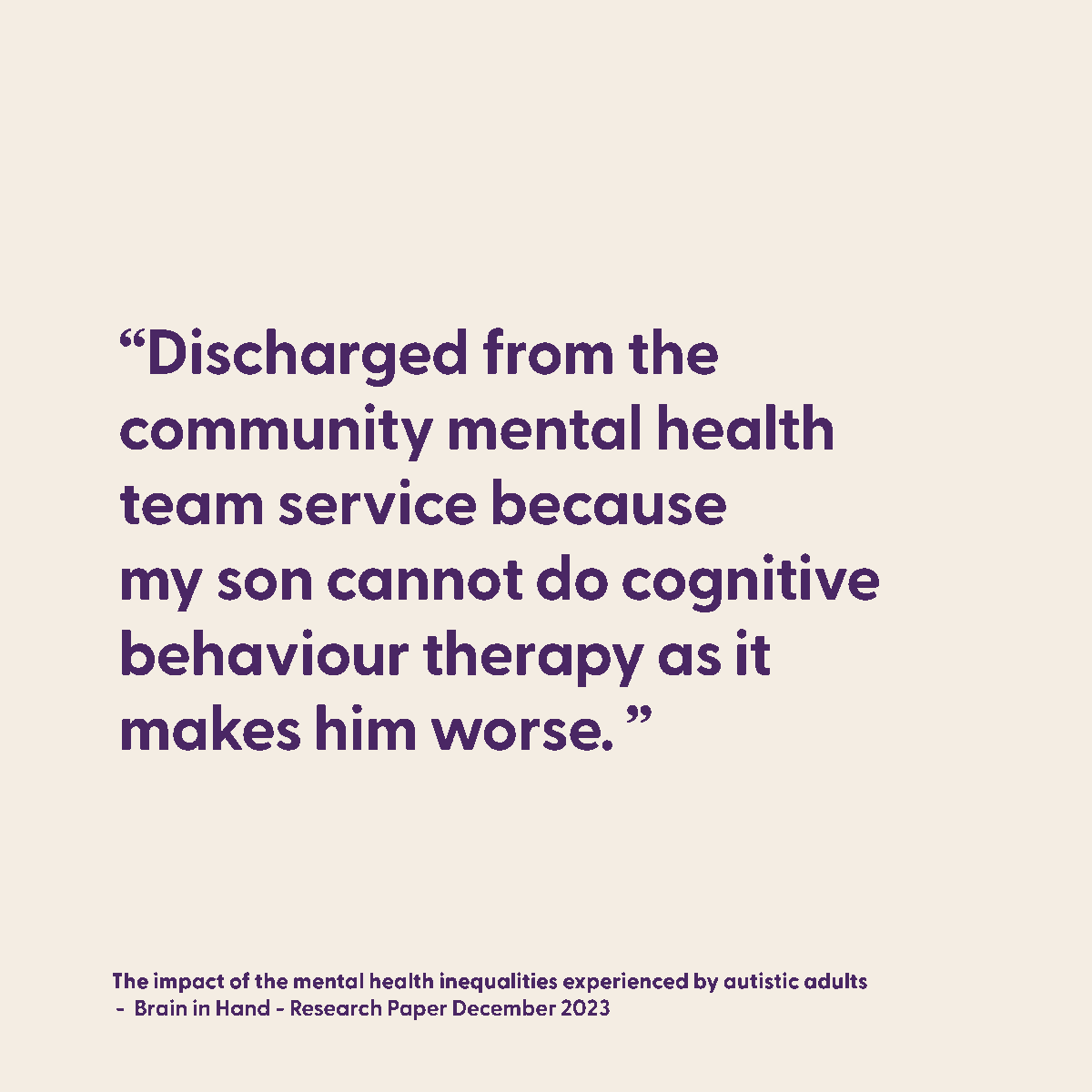 Our recent survey indicates that most autistic people never get any support at all.

Even when they do, the vast majority do not get help that’s right for them - only 6% said they'd had support that met their needs.

Full data and analysis: eu1.hubs.ly/H07djFz0

#Autism #NHS