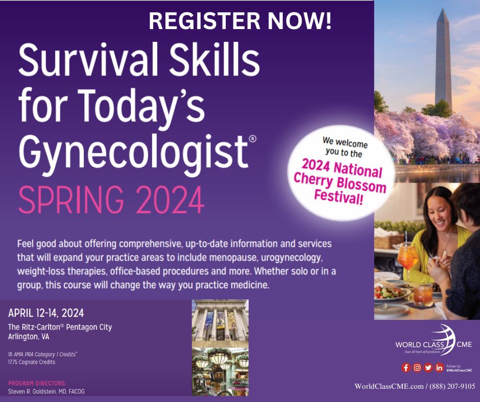 There is still time to reserve your spot and to take advantage of the discounted room rate of $319! Please visit WorldClassCME.com for more information! #CME #SurvivalSkills2024 #Gynecologist #WorldClassCME