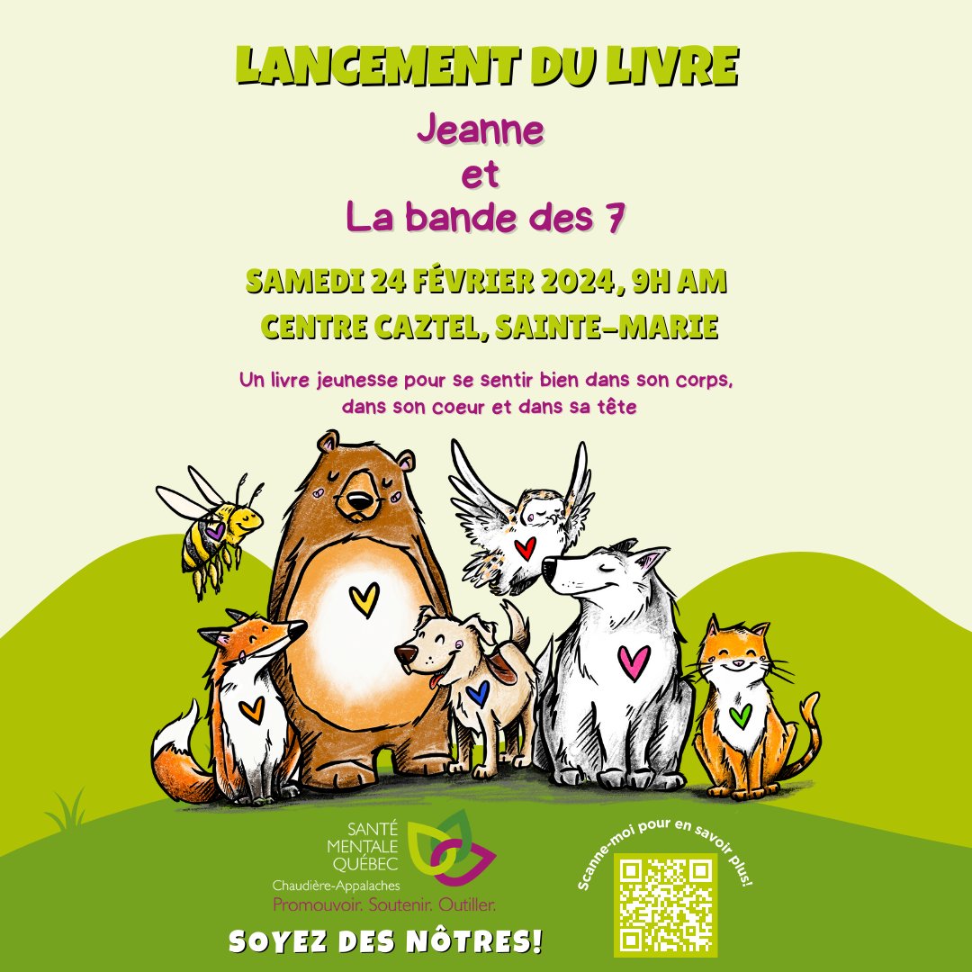 SMQ_CA's tweet photo. [LANCEMENT DU LIVRE JEANNE ET LA BANDE DES 7]
Soyez des nôtres le 24 février prochain pour notre lancement de livre jeunesse mettant en vedette La bande des 7! 🥳

On vous attend! 👀
Pour plus d'infos, c'est ici  🫶🏻 https://t.co/AWQPmLlxhh https://t.co/Rq0L8Pgs9W