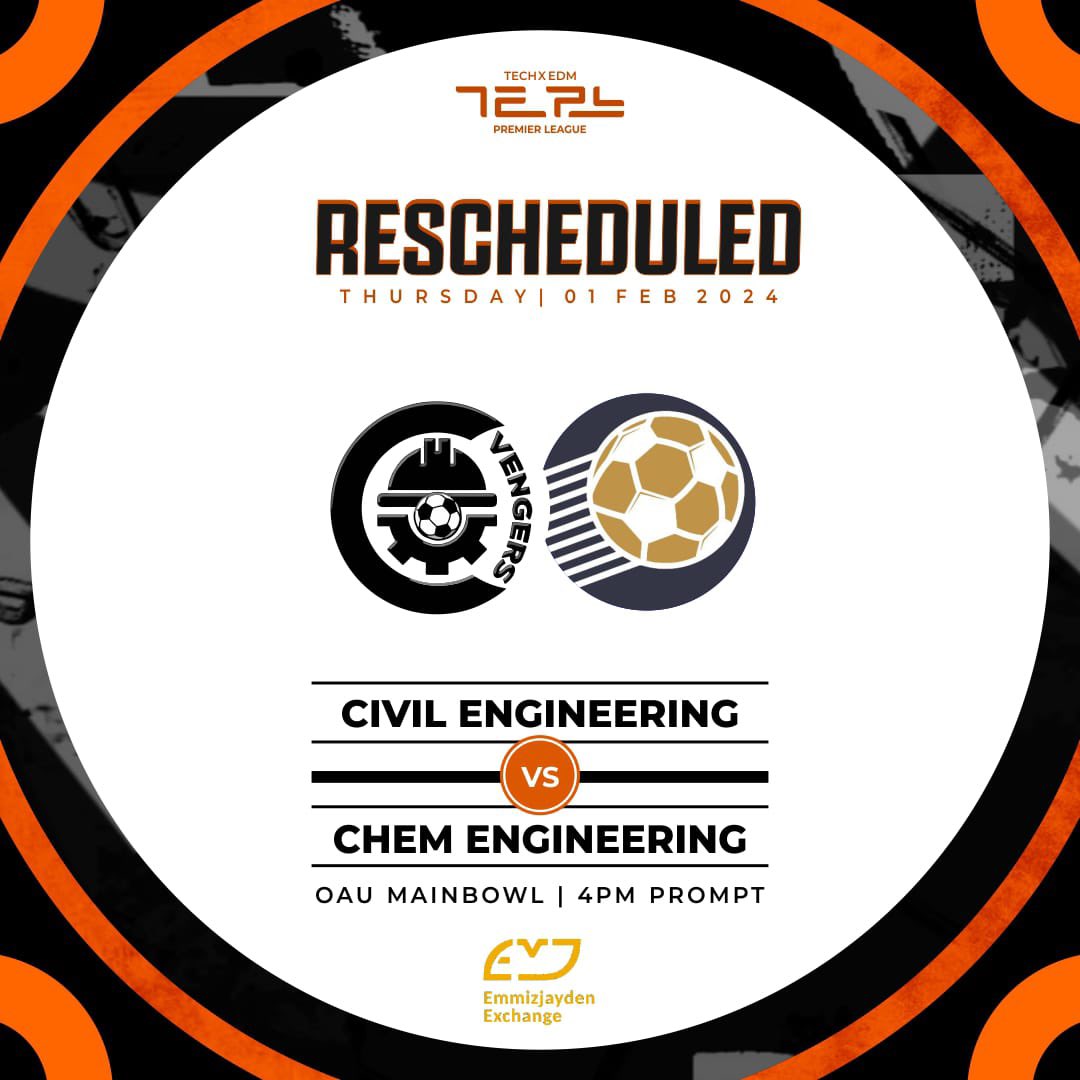 smithofth3's tweet photo. Up next: 
The CVENGERS OF CIVIL ENGINEERING will host The KHEMIKAL BALLERS OF CHEMICAL ENGINEERING today!

📅: Thursday, February 1st
⏰: 4pm
📍: Estadio d’mainbowl https://t.co/FhK9a6hEDn