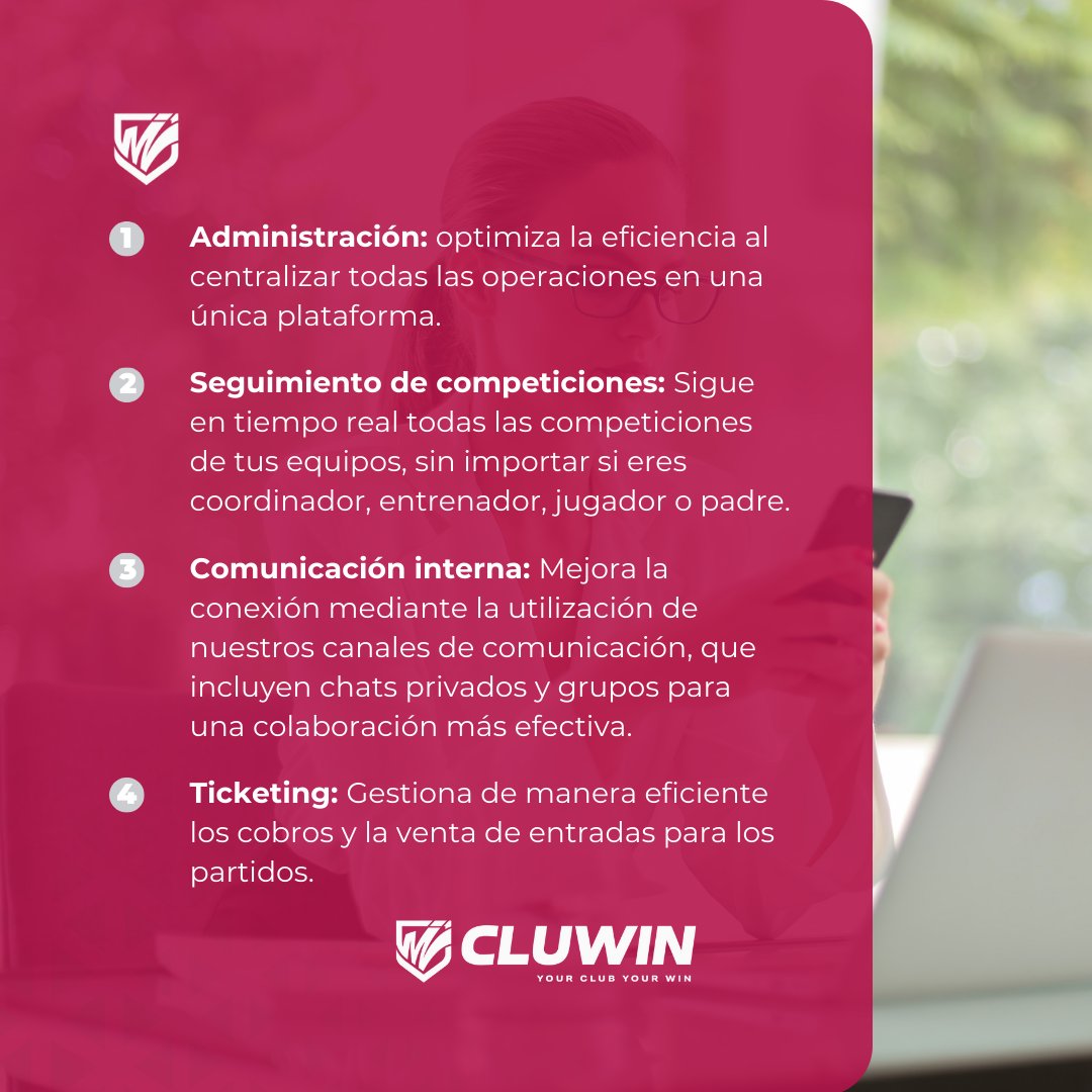 Cluwin_app's tweet photo. Descubre en este post las herramientas esenciales que transformarán la gestión: administración, seguimiento de competiciones en tiempo real, comunicación interna y sistema de ticketing digital.  ⚽🏆

#GestiónDeportiva #Cluwin #InnovaciónEnClubes https://t.co/9Kj5srXqjO