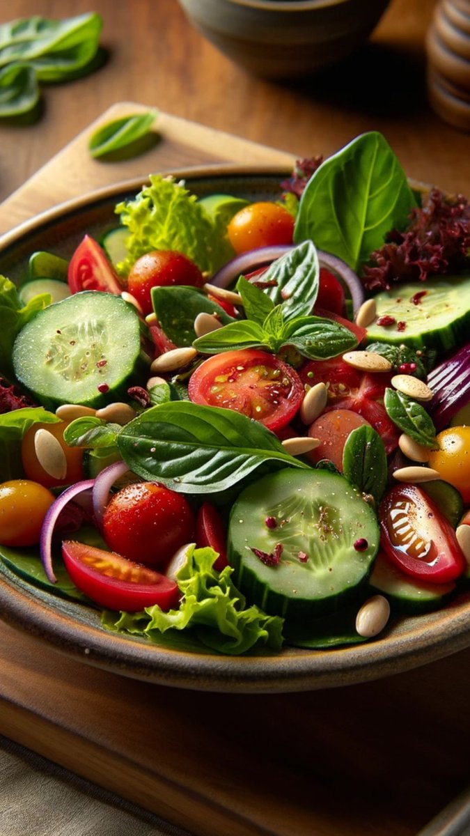IsaSousajp's tweet photo. Receita Fresca e Nutritiva: Salada Vibrante para Energizar seu Dia! 🥗
Esta salada não é apenas uma delícia aos olhos, mas também uma explosão de sabores e nutrientes.

🥒 Ingredientes:
clique no link https://t.co/ykO4Acky7i