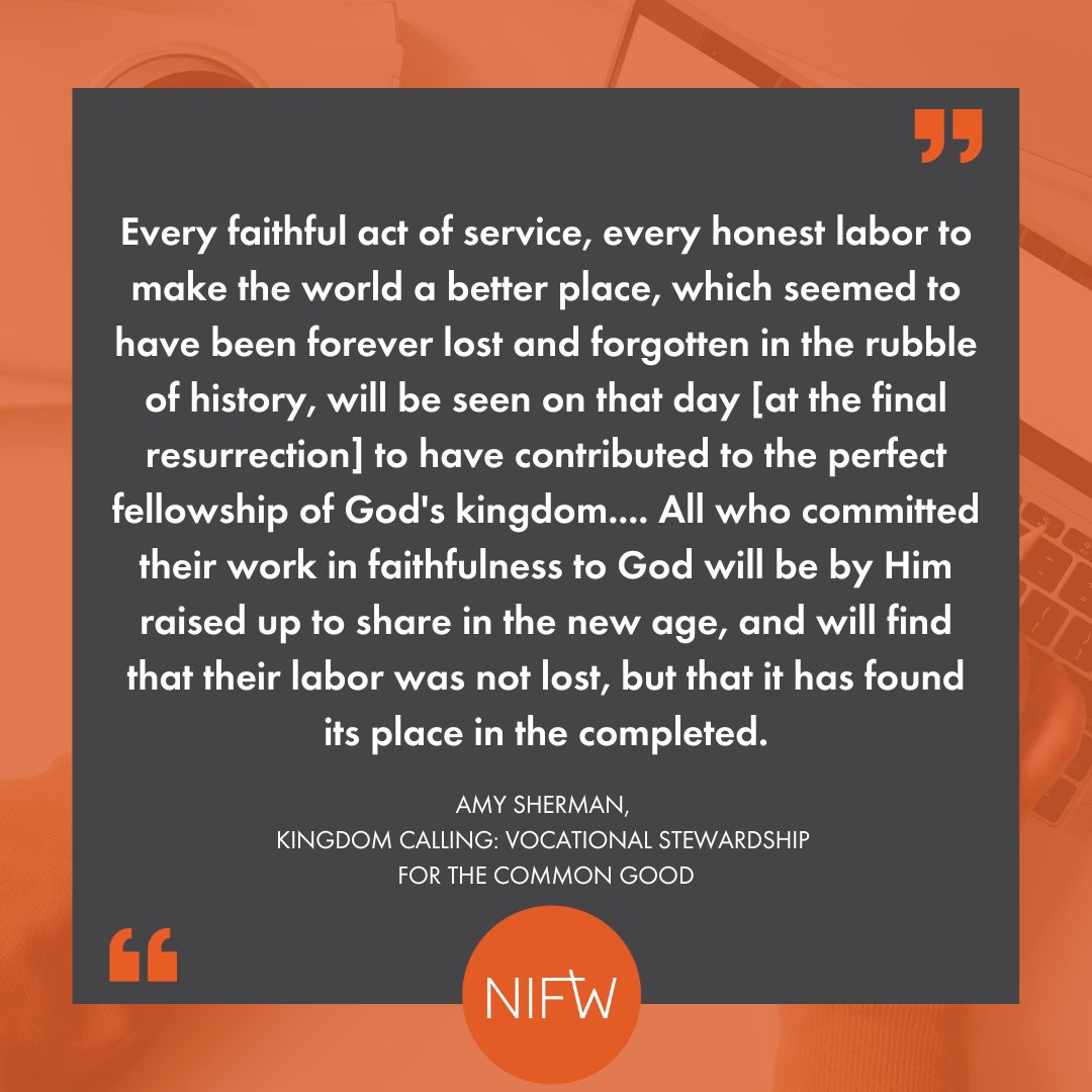As you reflect on this quote, what if all of our experiences are moving us toward a deeper understanding of God's work in our lives?

#calling #faithandwork #NIFW #leadership