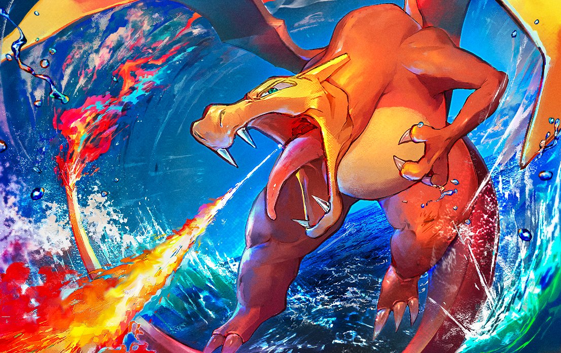 charizard pokemon (creature) no humans claws water fire solo flame-tipped tail  illustration images