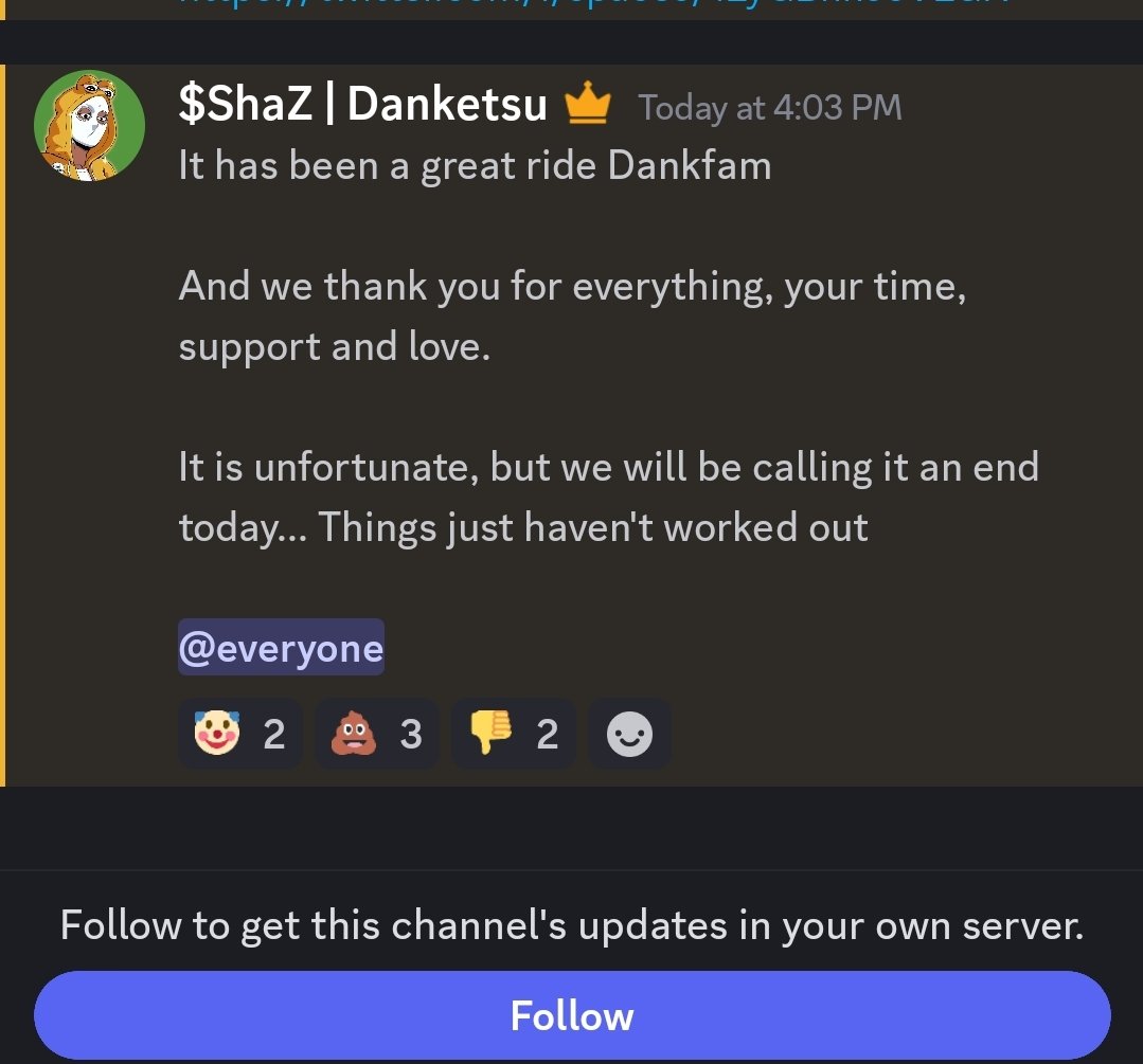 Can't believe what im reading...
All the hours and all hopes all is gone <a href="/DanketsuNFT/">Danketsu</a>
Im disgusted 😭 🤮🤮🤮😭😭😭😭😱
