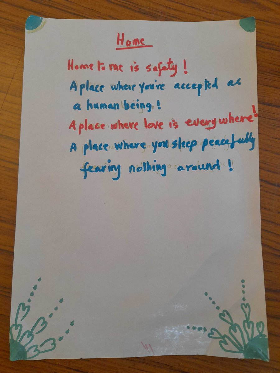 At our Community Hub this week we enjoyed a poetry workshop on the subject of #home and what it means to us ❤️