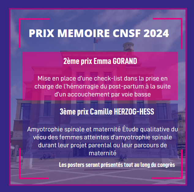 PRIX MÉMOIRE 2024 : FÉLICITATIONS AUX LAURÉAT.E.S🏆 Le CNSF, en collaboration avec l’ANESF , est ravi de dévoiler les lauréat.e.s du Prix Mémoire 2024, mettant à l’honneur trois mémoires de recherche ! 🌐Rendez-vous sur le site des JSF 2024 journees-sages-femmes.fr