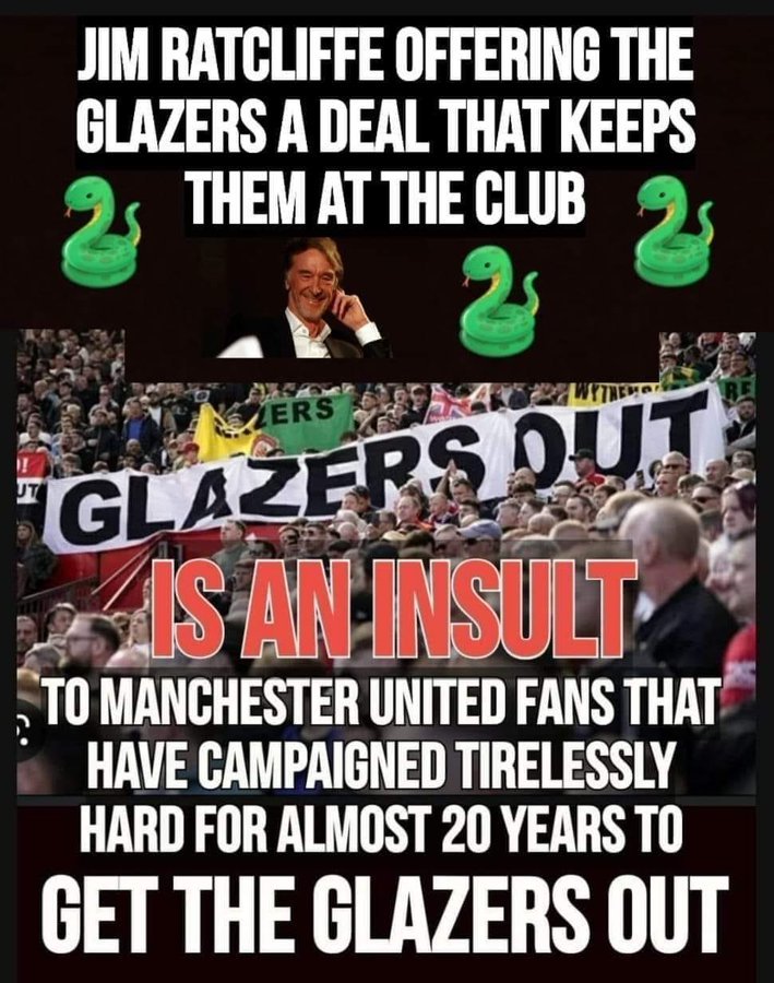 Ineos are a joke 
#GlazersOut 
#GlazersAreVileVermin 
#GlazersSellNOW 
#GlazerSCUMOUT 
#GlazersOut