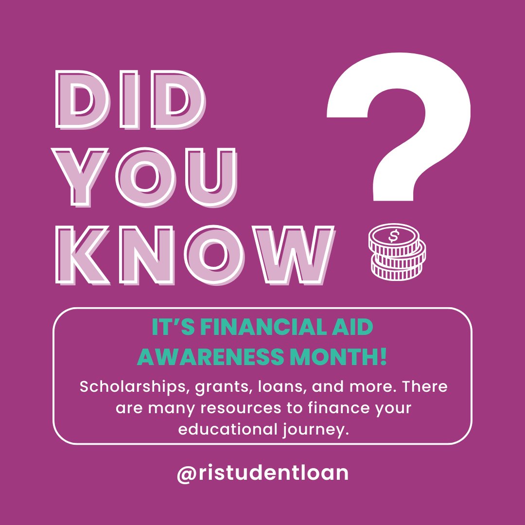 RIStudentLoan's tweet photo. 🌐 February celebrates Financial Aid Awareness – because every student deserves a path to success. 🎓💙
#finaid #finaidfeb #success #highered #investinyourself #risla https://t.co/jQq49aey1z