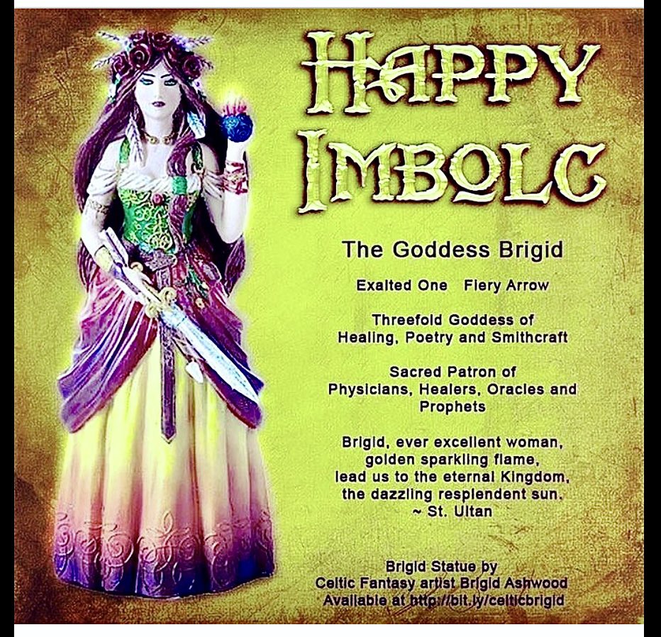 #HappyImbolc #GoddessBrigid #Brigid #BrigidsDay Art by Brigid Ashwood. #Imbolg #Goddess #WomensArt