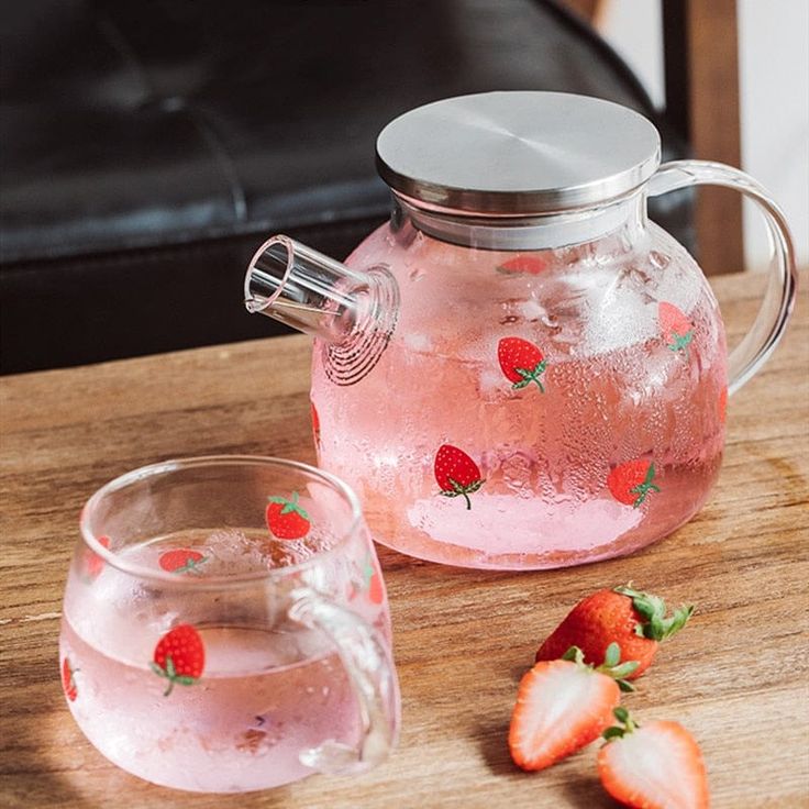 strawberry glass jug