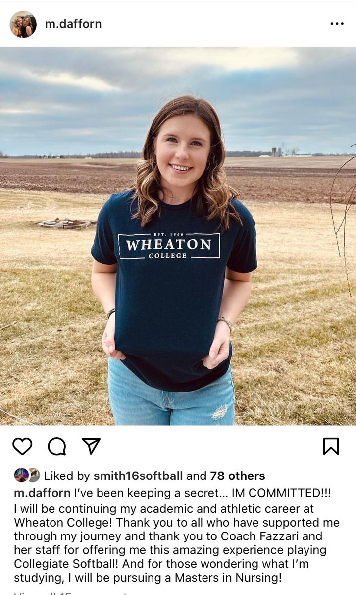 ***COMMITMENT ALERT***

YAYYY!!!  SO proud and excited for you Maddie!  This is 💯 attributable to your hard work, dedication and sheer will to steer your future to a perfect outcome.  CONGRATULATIONS!!!  Wheaton just got a Superstar!⭐️💙💫🌟