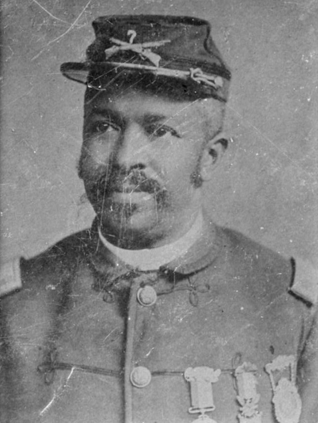 USArmyCMH's tweet photo. SOLDIER PROFILE – SERGEANT MAJOR CHRISTIAN A. FLEETWOOD, MOH RECIPIENT

One of 18 Black U.S. Army soldiers to receive the Medal of Honor during the Civil War, SGM Christian A. Fleetwood earned America’s highest military honor for his actions at the Battle of Chaffin’s Farm. https://t.co/mktcphcbnE