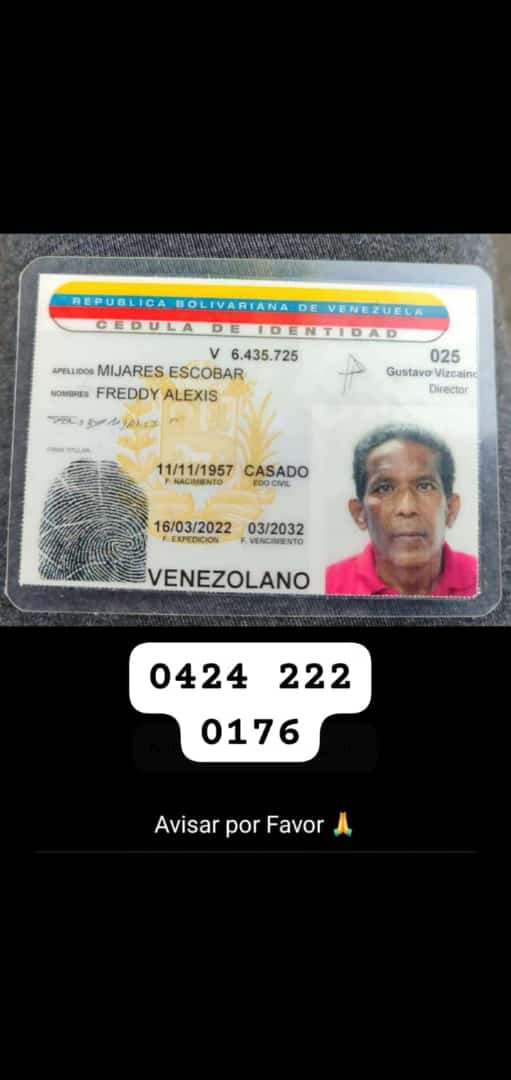 yuleisi0907's tweet photo. Se encuentra desaparecido x favor difundir lo dejaron en plaza catia y sufre de Alzheimer https://t.co/etti90Wz1U