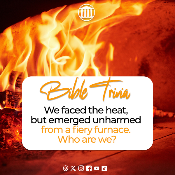 themakershouse's tweet photo. Riddle riddle! We were thrown into a furnace for staying faithful to God, but we were not consumed by the fire. Can you guess who we are?
.
.
#BibleTrivia #KnowYourBible #PeopleToKnow https://t.co/PnokVxcTtV