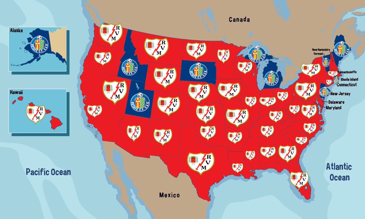 Supongo que el mapa en EEUU será así