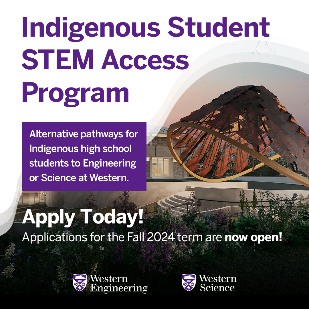 Attention Indigenous high school students! Apply now for the Indigenous Students STEM Access Program (ISSAP) – a pathway to Engineering or Science at Western University. Open to First Nation (Status and Non-Status), Métis, and Inuit students. Apply today: enguwo.me/ISSAP