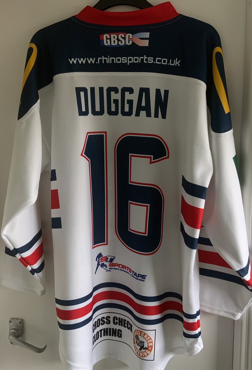 NeilHoskins77's tweet photo. **FOR SALE**

I originally intended only selling one. The blue has gone, but I’ve decided to also sell the white @TeamGBicehockey game worn jersey of @cardiffdevils forward @SDuggan1661 from the 2019 game in Coventry vs Italy. There is no fight strap on this jersey

Price is £150 https://t.co/NyLF2n3Ycb