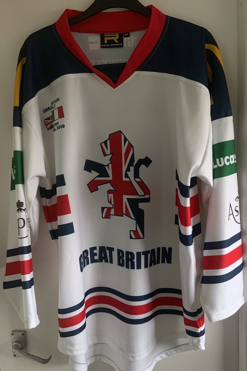 NeilHoskins77's tweet photo. **FOR SALE**

I originally intended only selling one. The blue has gone, but I’ve decided to also sell the white @TeamGBicehockey game worn jersey of @cardiffdevils forward @SDuggan1661 from the 2019 game in Coventry vs Italy. There is no fight strap on this jersey

Price is £150 https://t.co/NyLF2n3Ycb