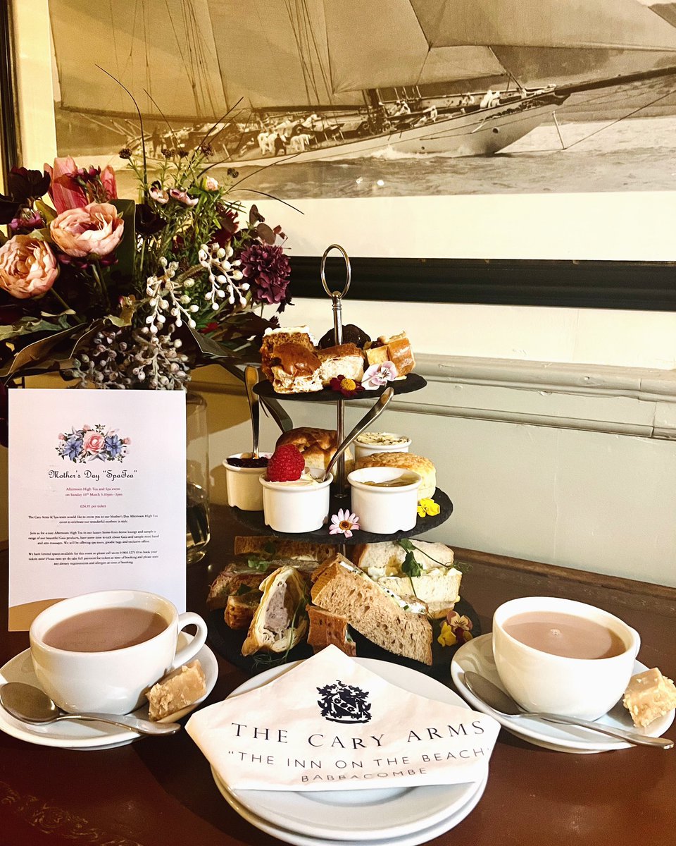 Cary Arms & Spa (@caryarms) on Twitter photo We can’t wait to welcome you to our first “SpaTea” on 10th March 2024 (3.30-5pm). Includes a High Tea, Spa Fun & Goodie Bag. 
Only £24.95 per person. Could be a lovely present & something a bit different to celebrate Mother’s Day ? 💐 #Mothersday2024 #spa #celebration We can’t wait to welcome you to our first “SpaTea” on 10th March 2024 (3.30-5pm). Includes a High Tea, Spa Fun & Goodie Bag. 
Only £24.95 per person. Could be a lovely present & something a bit different to celebrate Mother’s Day ? 💐 #Mothersday2024 #spa #celebration