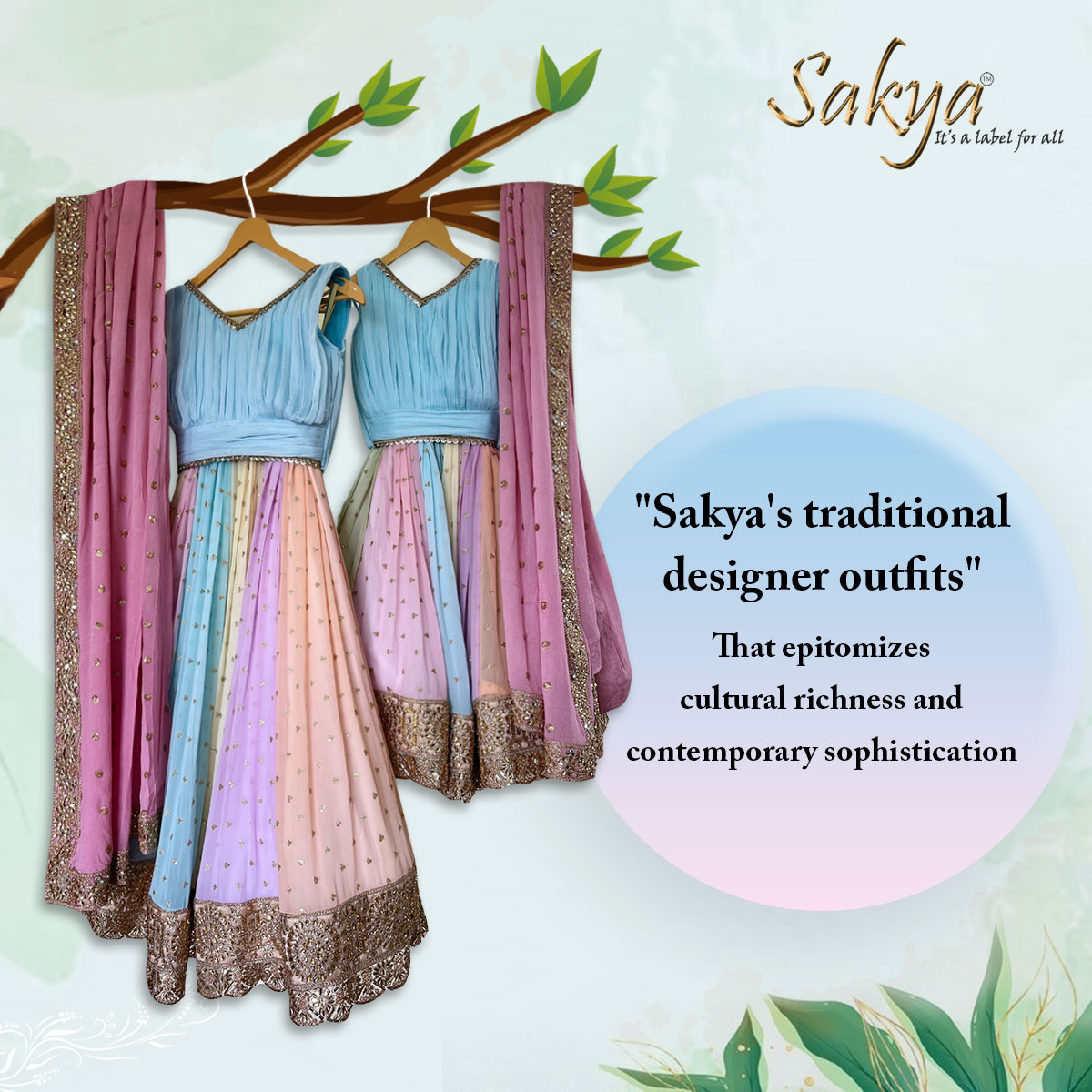 Dive into the essence of cultural richness and contemporary sophistication with Sakya's traditional designer outfits. 
Visit us at sakyalabel.com
Contact us at +91 73868 97669

#Sakyalabel #SakyaItsalabelforall #SakyaDesigns #DesignerOutfits #TraditionalDesignerOutfits