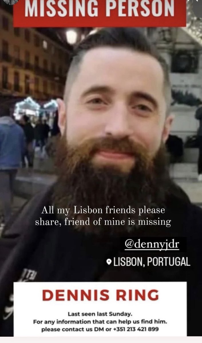 Missing person - if you have contacts in Lisbon can you please share