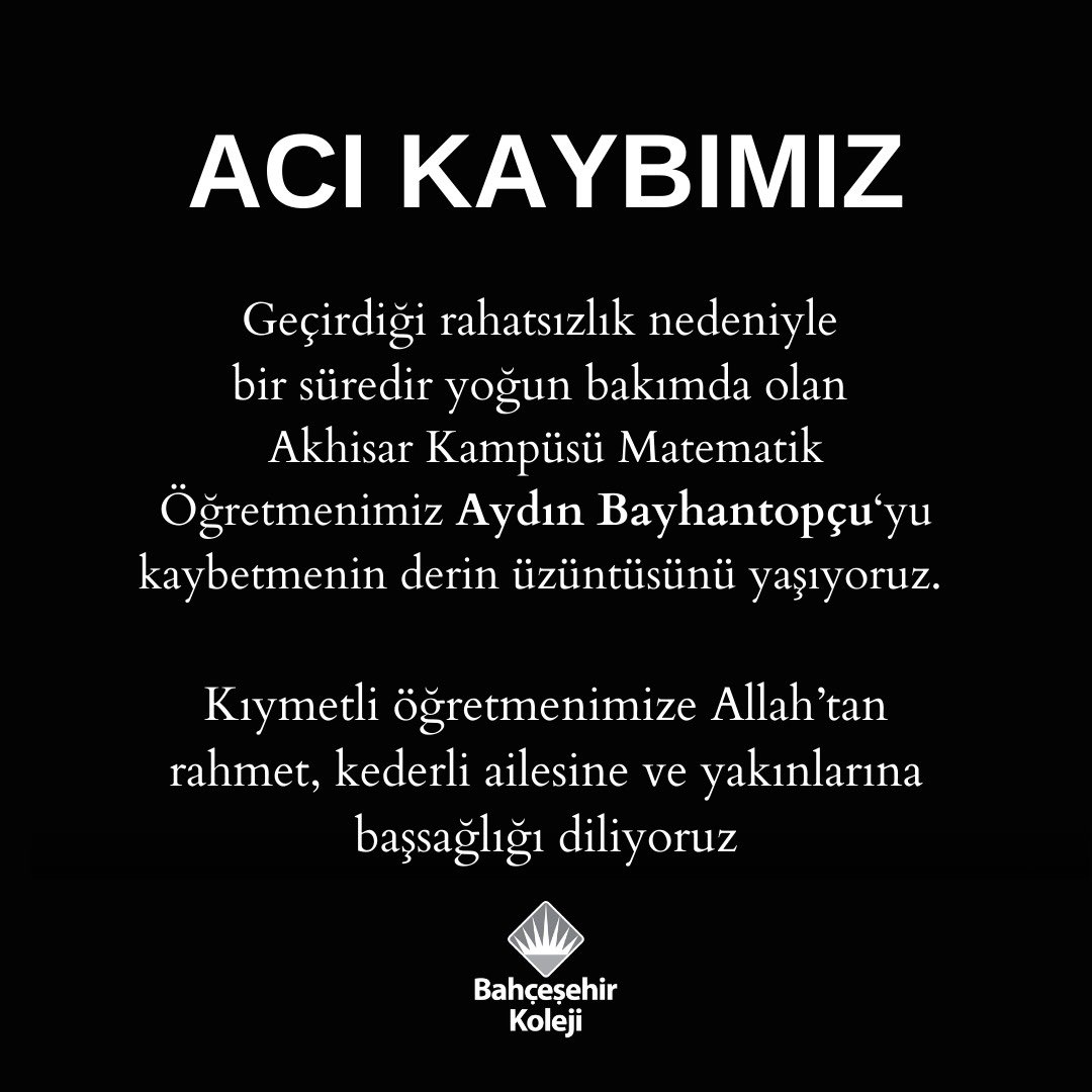 🖤 Acı Kaybımız…