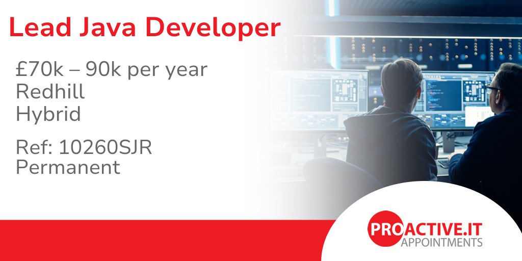ProactiveIT_UK's tweet image. Our client, a leading insurance organisation has an opportunity for a Lead Java Developer to join their team permanently. 
👉 proactive.it/job/lead-java-…
#LeadJavaDeveloper #Hybrid #Vacancy