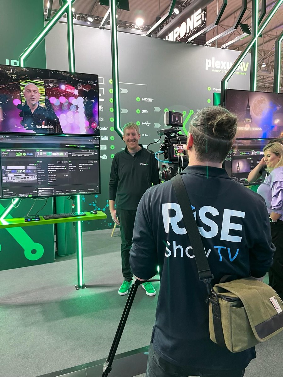 Plexus_AV's tweet photo. Lee from RISE the #ISEshowTV Channel came over for a 2 minute product video yesterday. RISE TV is delivered by @Inavate one of the leading AV Titles in Europe. Thanks for taking the time to visit us and we look forward to seeing the video soon.
#avtweeps #ise2024 #inavate #risetv https://t.co/mkDlcM6V8q
