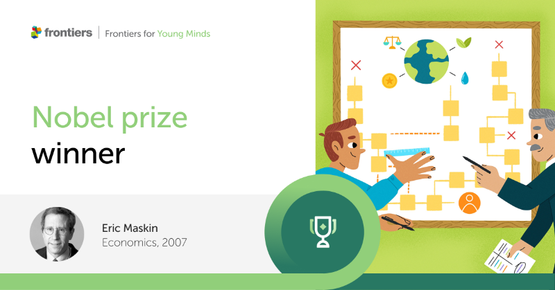 FrontYoungMinds's tweet photo. Math helps us improve society. @NobelPrize winner Eric Maskin explains mechanism design theory, a branch of economics that can shape economies to reach social goals such as reducing pollution 🏭 and establishing fair voting systems.  

Read more ⬇️

#NobelPrize @sfiscience