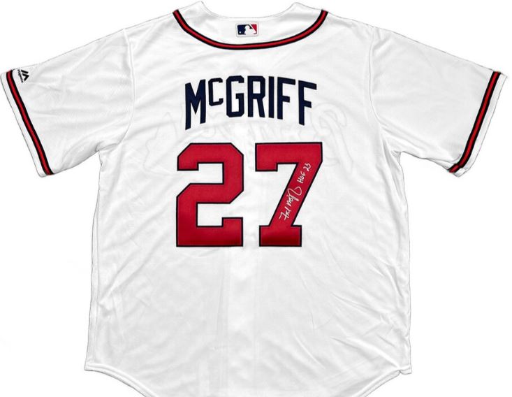 Want to win a Fred McGriff singed &amp; framed Atlanta Braves jersey and help out UNCG Baseball? #letsgoG 

Follow the link to bid now! ➡️go.uncg.edu/s5b4jt