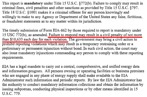 JUST IN: The Biden Administration has issued an "emergency" data collection initiative to identify the electricity usage of the #Bitcoin mining industry in America 👀

Miners who do not comply are threatened with fines of up to $10,633 for EACH DAY they do not respond 😮