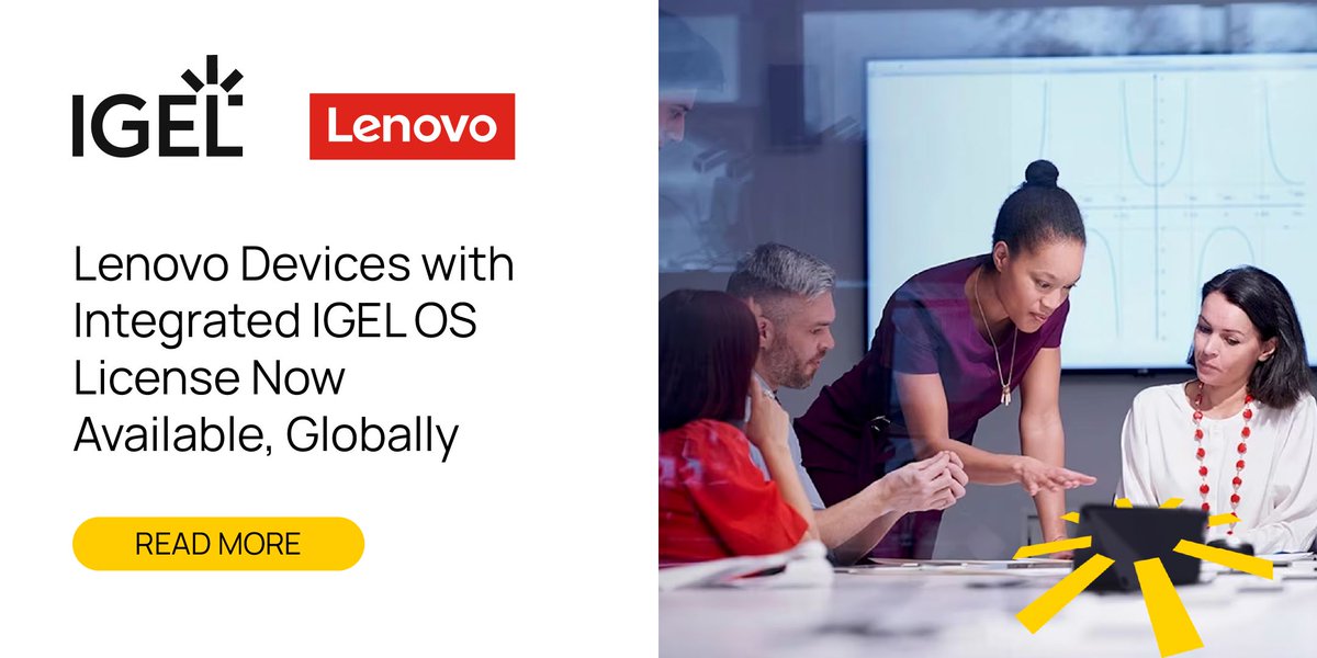 #IGEL expands its partnership with #Lenovo to accelerate the availability of Lenovo devices with integrated IGEL OS worldwide. Read the news to learn more. #IGELOS #DaaS #SaaS buff.ly/47ZfES4